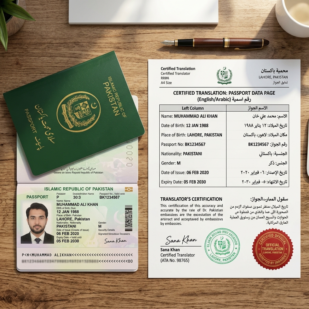 Passport + translated document comparison
